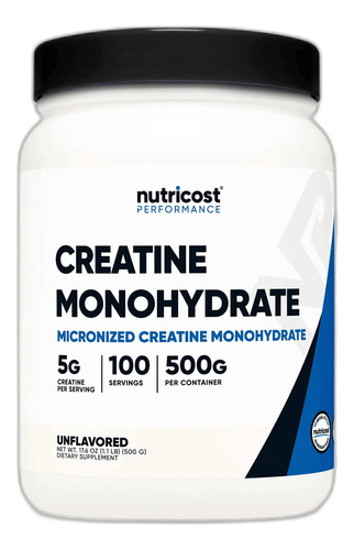 Creatina Monohidratada Nutricost 100 Servicios // 3 Meses