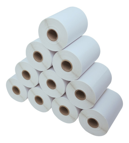 10 Rolo Etiqueta Adesiva 32x18 Separada 3 Coluna Zebra Elgin Cor Branco