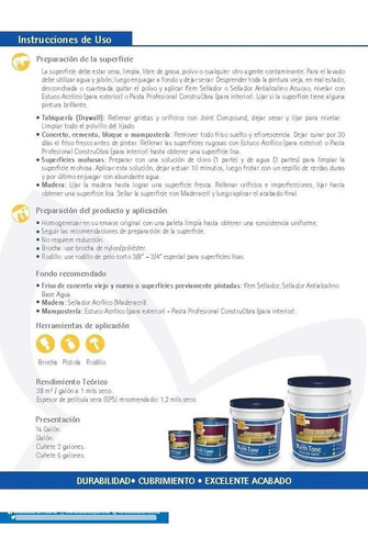Imagen 4 de 4 de Pintura Super Kem Toneclase A Cuñete De 5 Galones