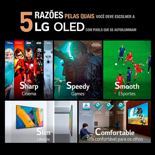 Imagem 10 de 10 de Smart Tv LG 65 Oled 4k Oled65a Dolby Thinqai Google Alexa