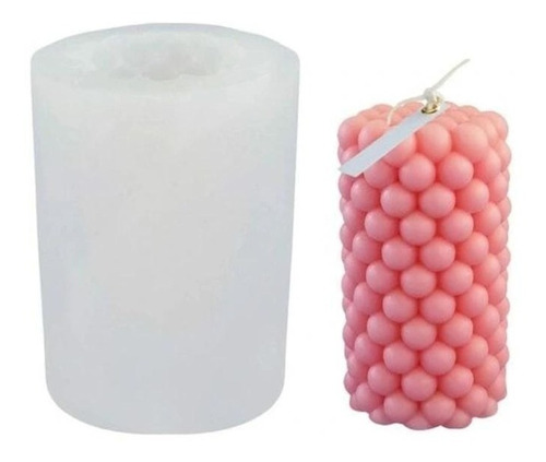 Molde De Silicona Cilindro Burbujas Especial Para Velas