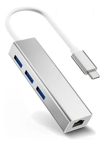 Adaptador Tipo C A Rj45 + 3 Puertos Usb 3.0 Mac Windows