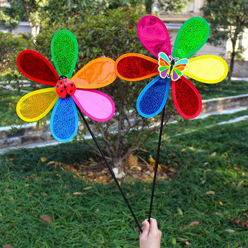 Los 4 Molinetes De Jardín, Flores De Colores