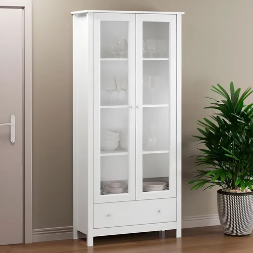 Cristaleira 2 Portas 1 Gaveta Ditália E-954 Branco Aa