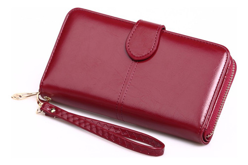 Cartera Para Mujer Gran Capacidad,billetera Con Bloqueo Rfid Terracota