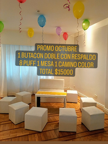 Alquiler Livings Para Eventos 10 Puff 1 Mesa $8000.-