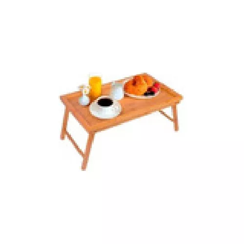 Mesa tipo bandeja de bambú con patas plegables Mesa de desayuno en