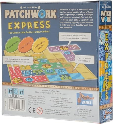 Juego De Mesa Patchwork Express De Lookout Games | Juego De