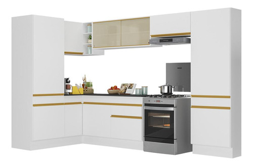 Cozinha Completa Com Rodapé Veneza Multimóveis Mp2090 Branca