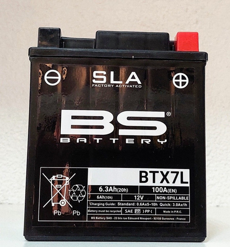 Bateria Para Moto Bs Battery Btx7l Agm Honda Xr250