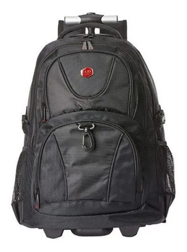 Mochila Rodinha Escolar Masculina Infanto Juvenil R13008 Top Cor Preto Desenho do tecido Liso