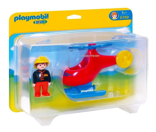 Playmobil 123 Helicoptero Con Piloto 6789 Scarlet Kids