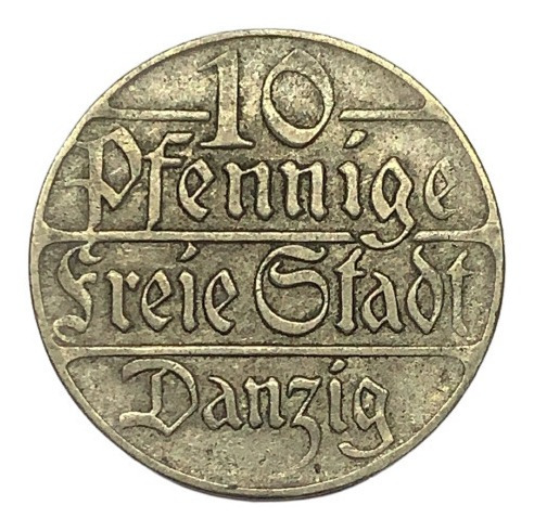 Moneda Dánzig (polonia) - 10 Peniques - Año 1923 - Km# 143