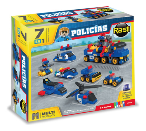 Rasti Policias 7 En 1 Multimodelos 156 Pzas Ploppy.3 156125