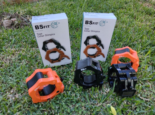 Imagen 2 de 2 de Par Tope Olimpico Collar Plástico Bsfit 50 Mm P/ Barra Topes