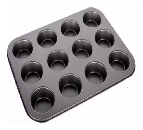 Imagen 2 de 3 de Molde De Teflón Muffins X12 Cupcakes Repostería Antiadherent