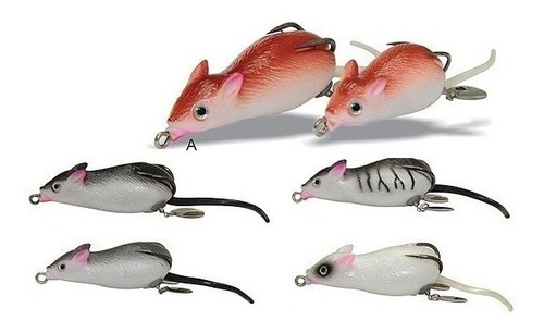 Kit C/6 - Ratinho - Isca Artificial Soft (variados)
