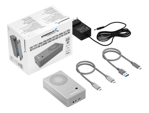 Imagen 2 de 9 de Case Gabinete Dual Disco Durousb-c Ssd Nvme Sabrent Ec-ssd2