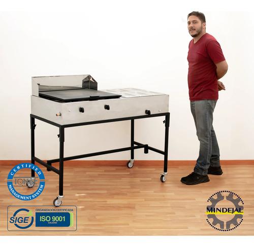 Baño María 6 Insertos Acero Inox Con Plancha Y Ruedas