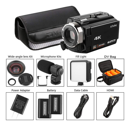 Videocámara 4k Digital Aitechny Vlogging Wifi 48mp 16x Zoom