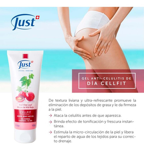 Imagen 4 de 8 de Gel Anti Celulitis De Día Cellfit 100gr Swiss Just Original