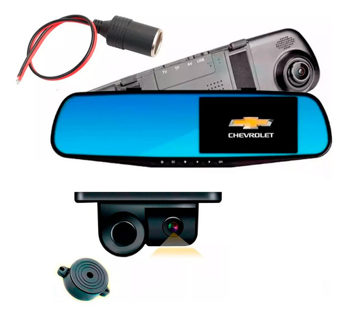 Espejo Retrovisor Personalizado Sensor De Reversa Chevrolet