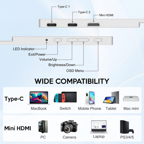16 Monitor Portátil Oled, 3k 2880xhz 0.1ms Usb-c Hdmi Oled M