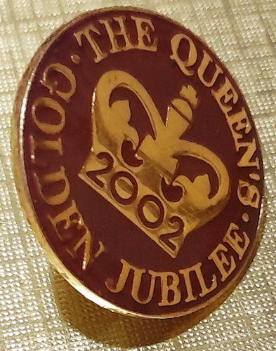 Pin Golden Jubilee The Queen 2002 Elizabeth Ll England 2 Cm
