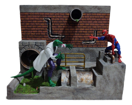 Marvel Legends Diorama Drenaje Tubería Expuesta Spiderman 