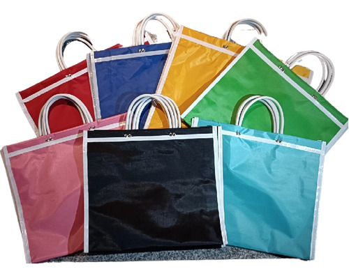 100 Paq Bolsas Mandadera Mercado Colores Reutilizable