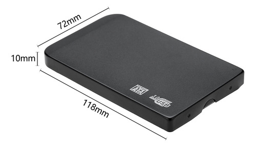 Caja De Disco Duro (negra) Ssd Usb3.0 De 3 Tb.. 5 Pulgadas Y