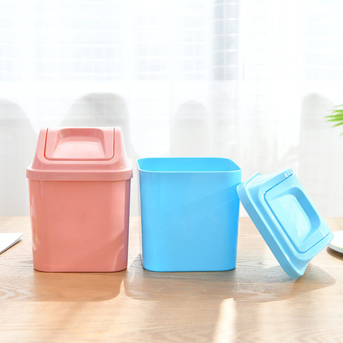 Qlfj-furdec 2 Cubos De Basura De Plástico Con Tapa Abatible