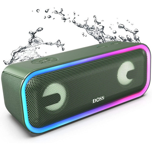 Bocina Bluetooth Doss Soundbox Pro + 24w Tws Ipx5 Luces Rgb Color Verde Oscuro