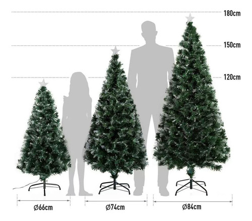 Árbol De Navidad Led De Fibra Óptica 1.50 Metros De Nieve Co