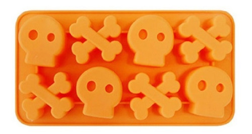 Imagen 2 de 4 de Molde Silicona Calavera Y Huesos Chocolate Bombon Halloween
