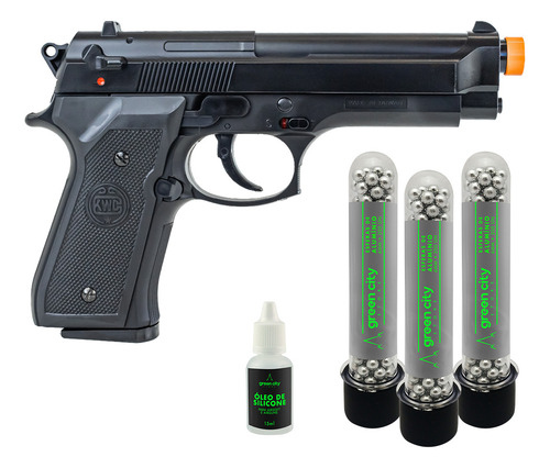 Airsoft Beretta M92 Kwc Mola 6.0 + 600 Bbs Alumínio + Óleo