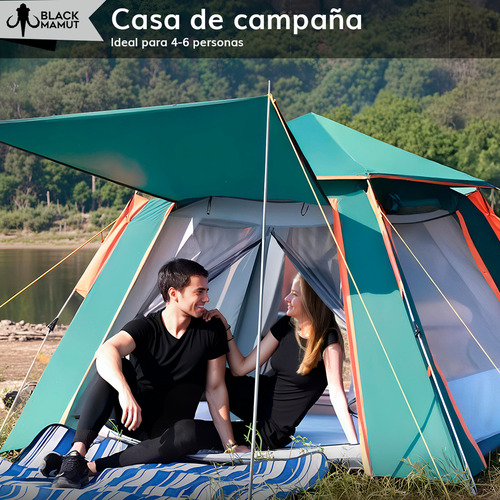 Casa Campaña Portátil 1 Entrada Impermeable 4 A 6 Personas Color Verde Claro
