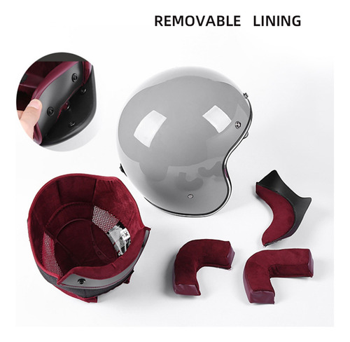 Casco De Moto Cafe Racer Style Open Face Retro Scooter Jet