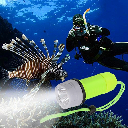 Linterna De Buceo Tactica De 3 Modos 20 Metros Impermeable Luz Blanco