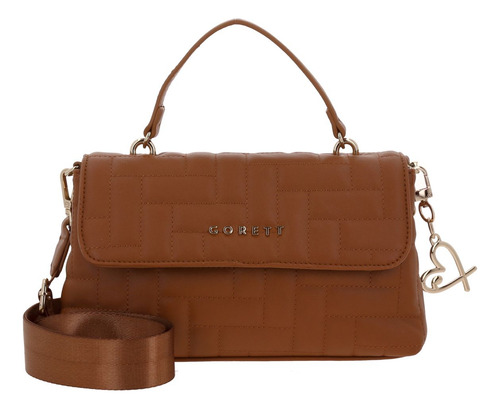 Bolso Tipo Briefcase Gorétt By Chenson Capitonado Priss P25 Marrón Lisa Níquel Marrón