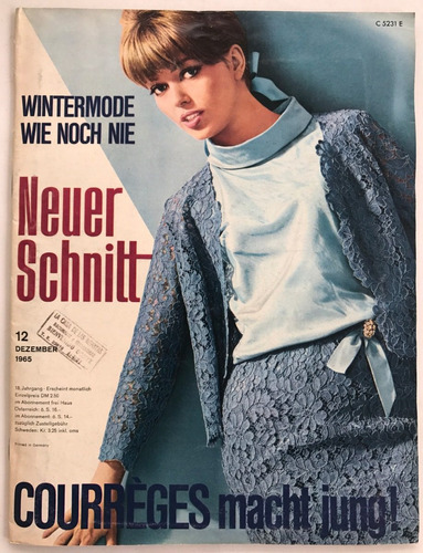 Revista Neuer Schnitt Burda Moda N° 12 Dic 1965 Con Moldes