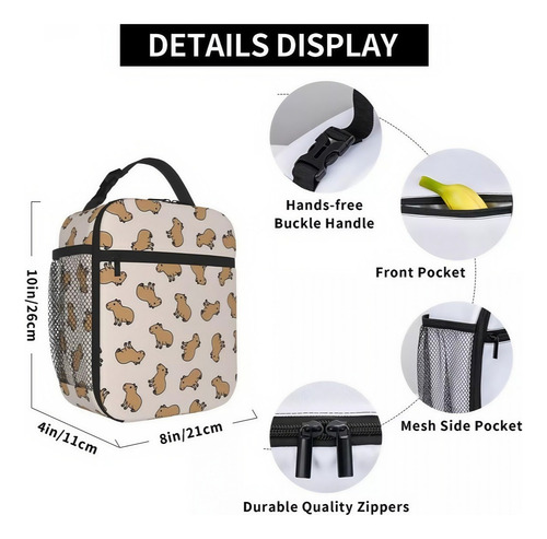 Bolsa De Almuerzo Portátil Con Forma De Capibara Para Mujer