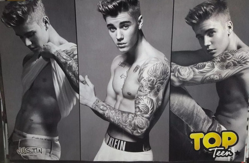 Poster Justin Bieber Tatoo N7  45 X 30