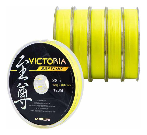Linha De Pesca Victoria Soft Amarelo 600m 0.40mm 23.3lb