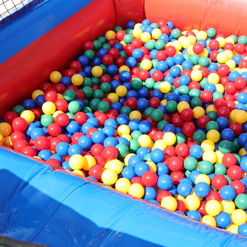 Castelinho Inflável 3x1 Tobogã, Pula Pula E Piscina C/ Motor
