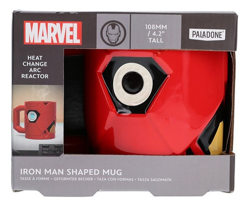 Taza Cerámica Reactor Arc Ironman Marvel Cambio Color 17oz