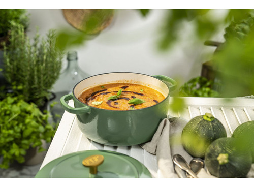 Olla Cocotte Ballarini De Hierro Fundido 26cm Antiadherente Color Verde