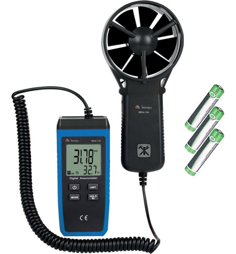 Termo Anemômetro Digital Display Lcd Duplo Mda-11a Minipa