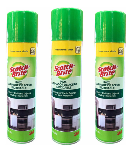 9x Limpiador Abrillanta Y Protege Acero Inoxidable 3m Scotch