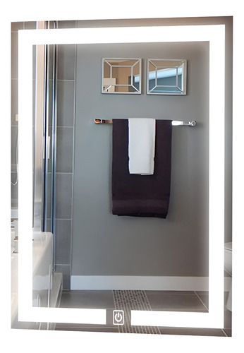 Espejo Led 80x60 Rectangular Con Luz Fría Y Cálida